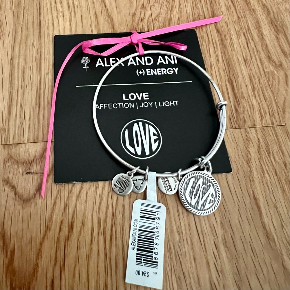 Alex and Ani Love Silver Bracelet